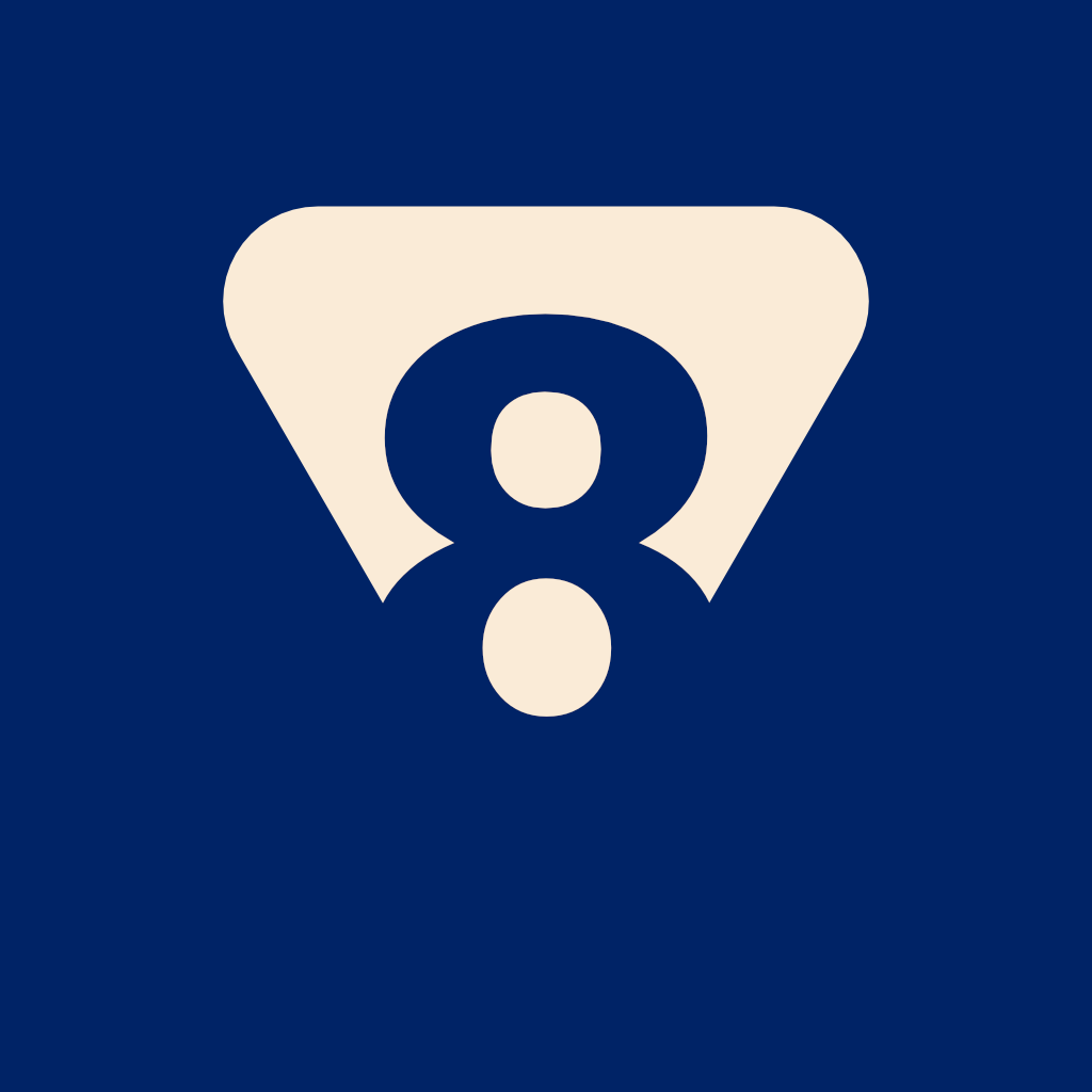 the oracle app icon + stencil 8 on a rounded triangle